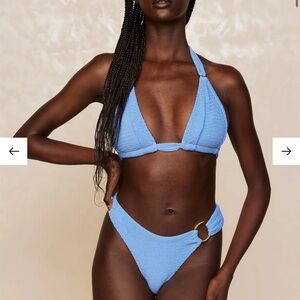 Monday Swimwear Triangle Bikini in Tangerine Crinkle